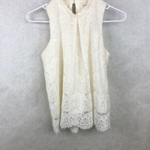 Love Fire Girl’s XL/TG White Lace Dress w Slip Sleeveless Button Back